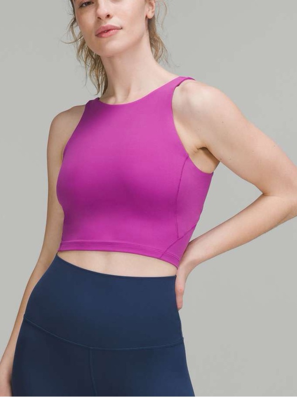 Lululemon Align High-Neck Tank Top Vivid Plum Nulu Yoga Crop Bra Size 8